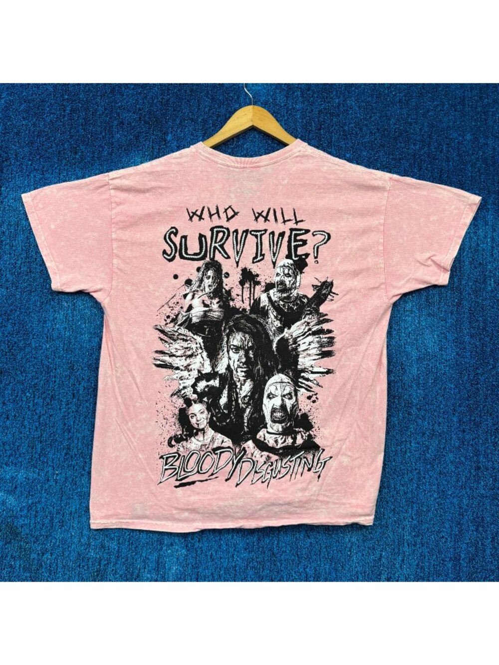 Bloody Disgusting x Terrifier Horror Movie Pink T-Shirt Size Large